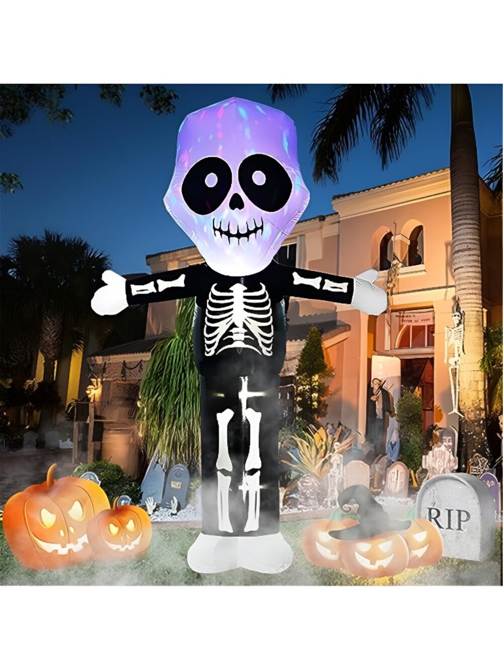 TOROKOM 8 FT Halloween Inflatables Decoration Large Grim Reaper Skull Ghost